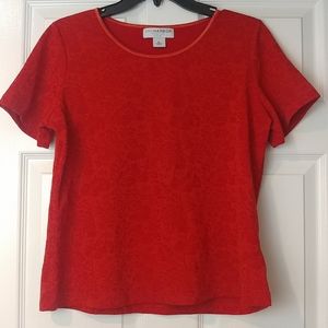 SAGHARBOR Size PL Orange Leaf Embroidered Top
